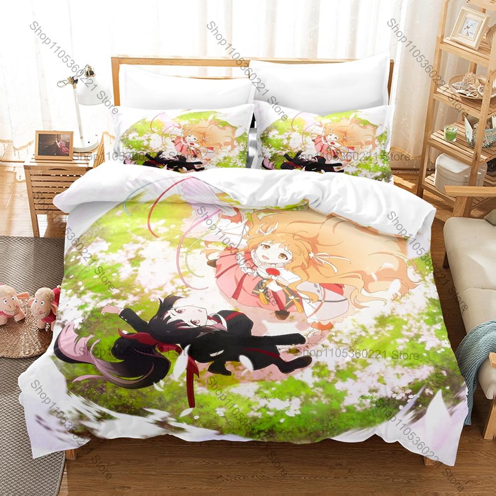 Cool Hinagiku & Sakura Spring Ritual Art Print Duvet Cover + 2 Pillowcases Twin Full Queen King Fantasy Anime Bedding Set