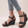 Fashion Woven Pu Leather Black Sandals for Women Summer 2025 Back Strap High Heel Sandal Female New Open Toe Platform Sandalias Mujer