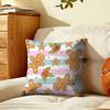 Festive Gingerbread Pattern Cushion Cover Plush Fabric Soft DoubleSided Printed Sofa Warm Winter Home Gift Pillow Cover