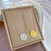 Minimalist Style Happy Character Round Brand Furnace Real Gold Necklace Female Collarbone Chain With Jewelry