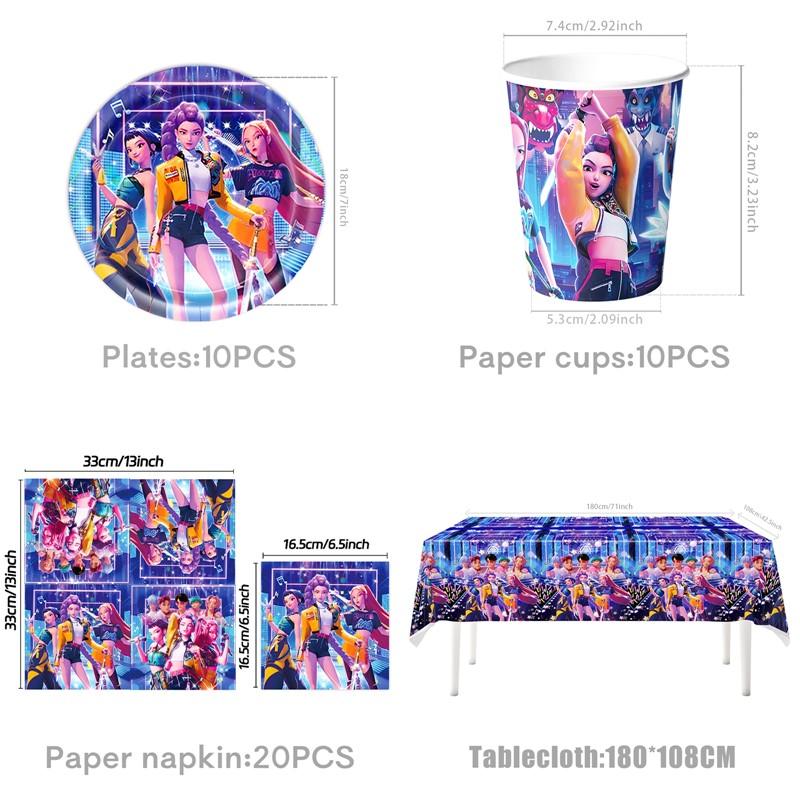 Kpop Hunter Tematická Párty Pozadie Potreby Démon Párty Saja Pozadie Huntrix Pozadie Dekorácia Narodeninová Párty Príslušenstvo