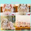 Cuter Rabbit Plush Toy With Floral Print Dress And Bow Decor For Kids And Adults