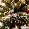 1Pcs 2D Goat Acrylic Pendants Cute Animal Hanging Ornament for Christmas Party Backpack Zipper Charm Accessory