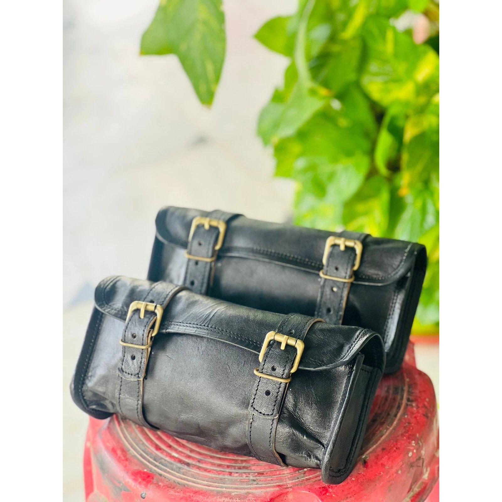 

Real Goat Famous Real Proof Leather Tool Bag Motorcycle Genuine 9 x 5 x4 in