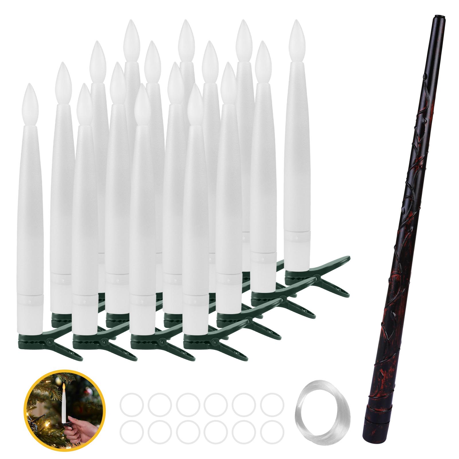 

Упаковка из 12 волшебных плавающих светодиодных свечей с пультом дистанционного управления Magic Pall Беспламенная коническая свеча для украшения рождественской вечеринки на Хэллоуин