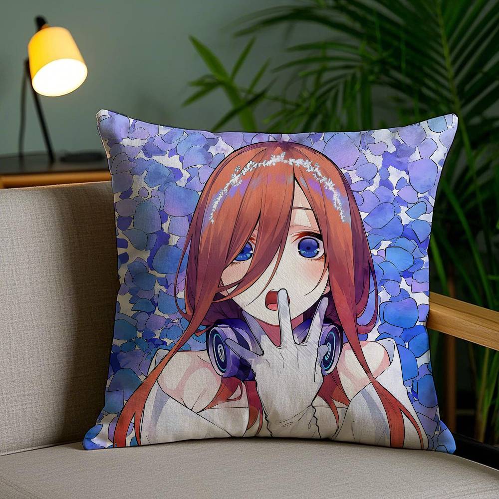 Pillow Case The Q-Quintessential Quintuplets Sofa Short Plush Double-sided HD Printing Room Home Office Gift Cushion Cover