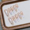 Chic Handmade Reusable Long French Nails - High-End Detachable Nail Art Stickers