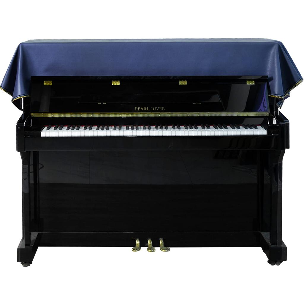 MOOSON Original Design Upright Digital Piano Full Thick Navy A simple and versatile dustproof cover with a minimalist 88-Key Cover, Surface, Blue.