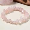 European & American Pink Crystal Beaded Bracelet & Hexagonal Pendant Necklace Set for Women