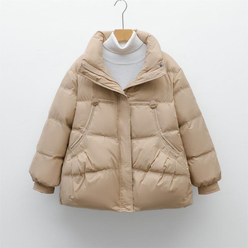 

Feather 90 белый утиный пух новый национальный стандарт женский простой однотонный короткий пуховик женское пальто L шампанского