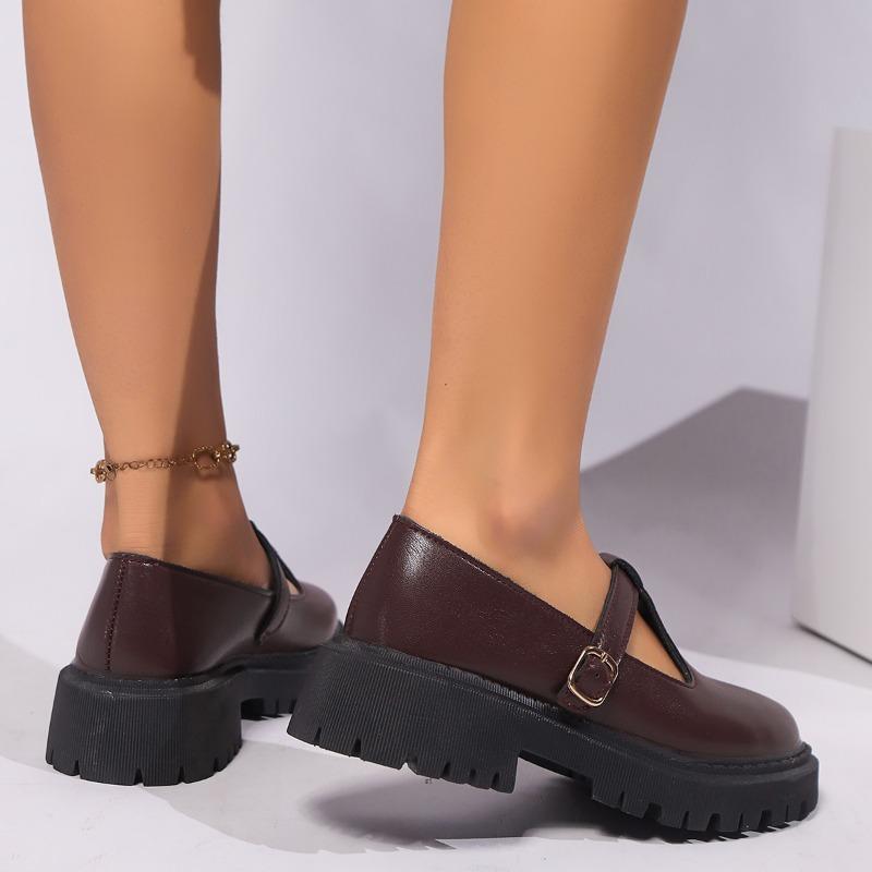 Shoes Ladies Buckle Strap Women's High Heels Classics Office & Career Pumps Women Round Toe Med Heel Plus Size Shoes Female