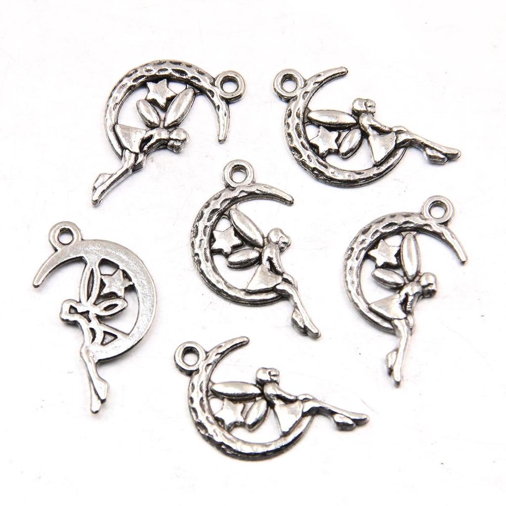Handgefertigter Antiksilber Mondanhänger: Kreativer Natürlicher Charme Schmuck Accessoire
