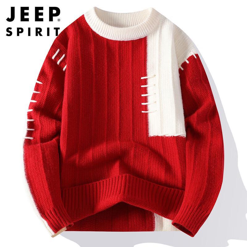 

JEEP SPIRIT Men s Color-Block Knitted Sweater 2XL