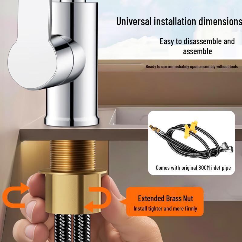 Baihan L-shaped 720° Swivel Hot & Cold Basin Faucet