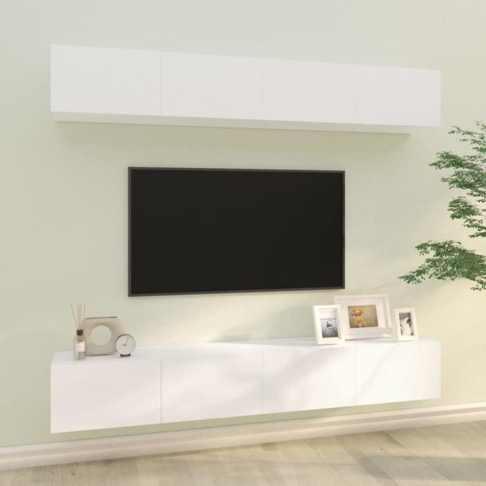 VidaXL Meubles TV muraux 4 pcs Blanc 100x30x30 cm 3114190