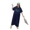 Women's Summer Print Large Size Casual Dress Simple Short-sleeved T-shirt Dress