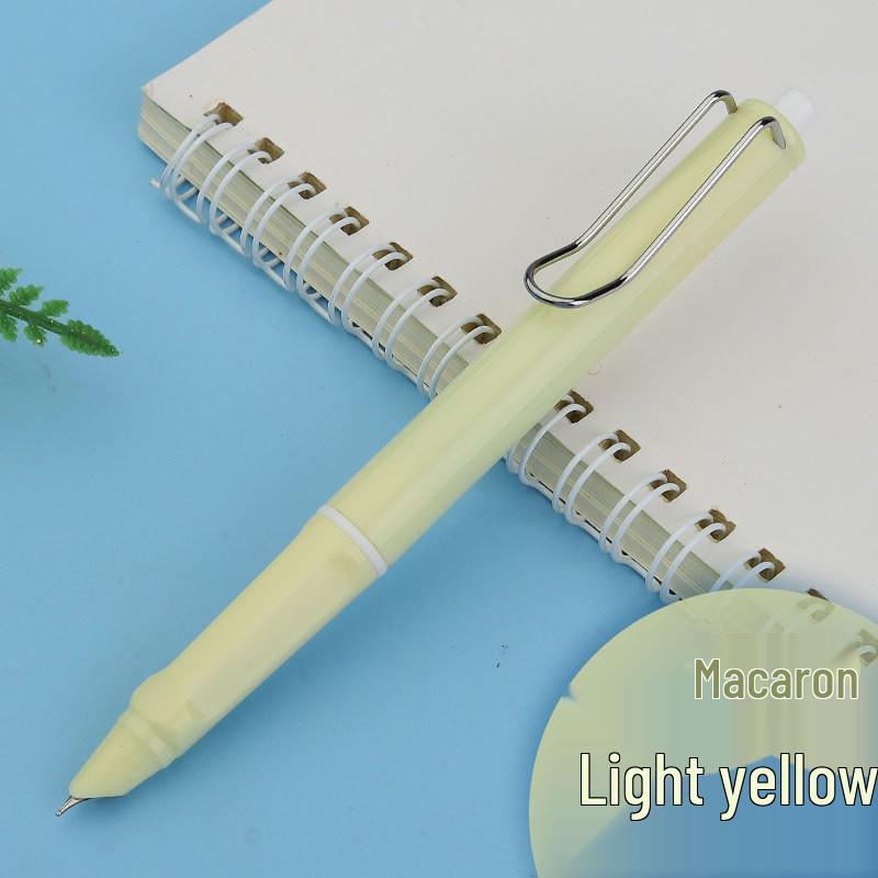 Refillable Ergonomic Fountain Pen for Students - Transparent Colored Plastic Design