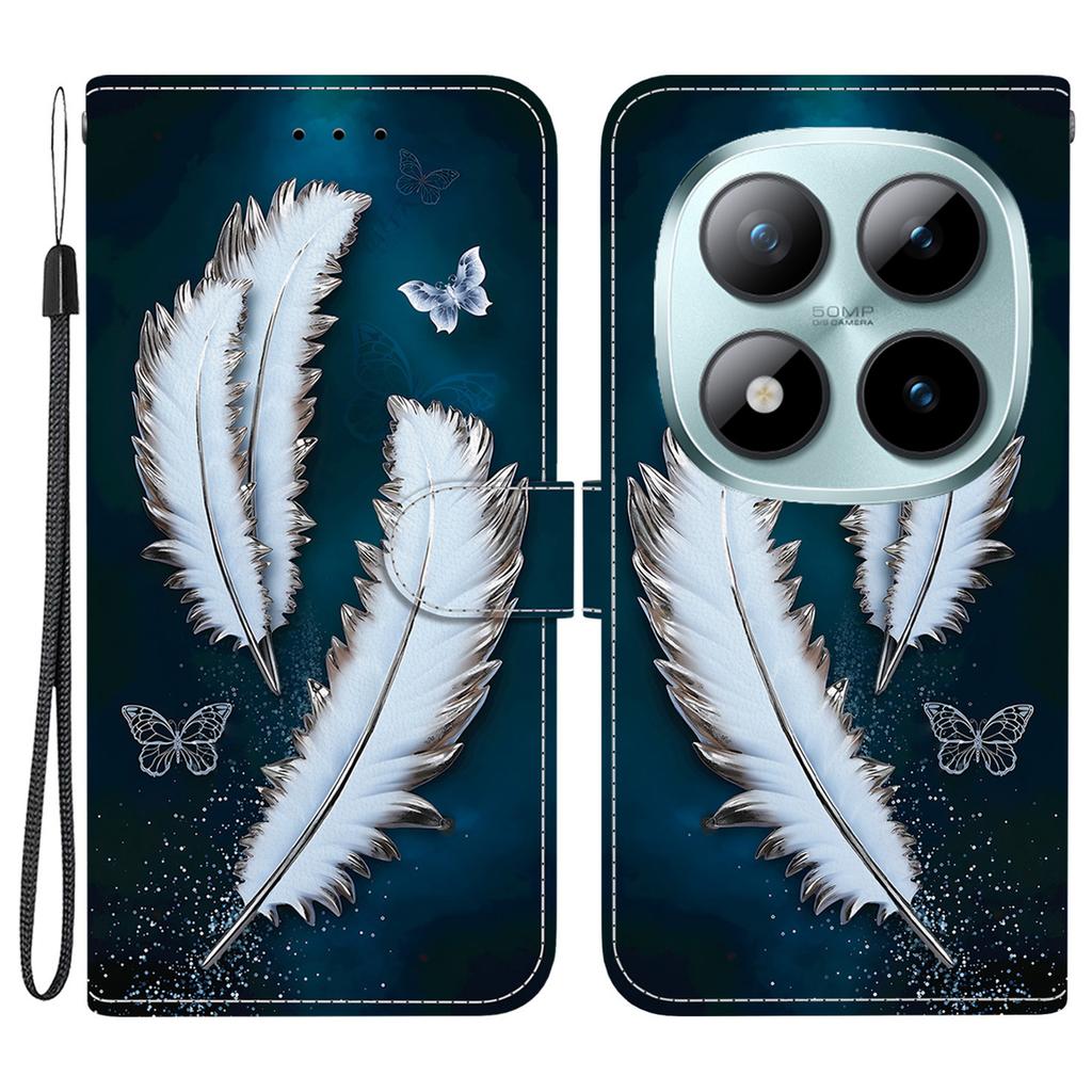 For Xiaomi Poco M8 Pro 5G/Redmi Note 15 Pro+ 5G (Global) Case Pattern Printing Leather Flip Wallet Phone Cover with Lanyard