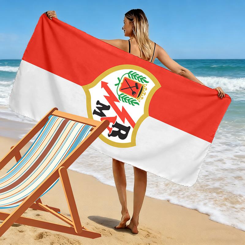Rayo Vallecano 2D Flat Print Beach Towel, Large Soft Quick Dry Towel for Beach Camping Swimming