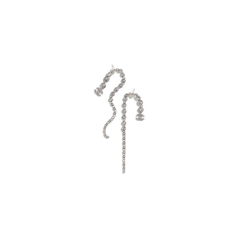 Chanel Double C Diamond Metal Rhinestone Earrings Women Earrings ABA629-B10756-NN587