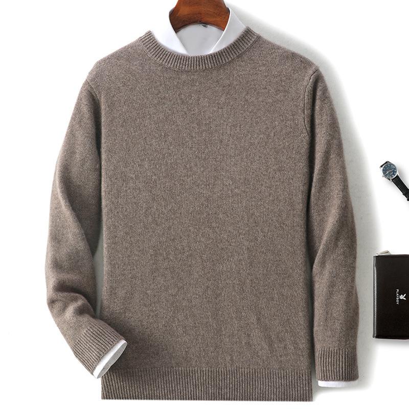 New cashmere sweater thickened semi-turtleneck pullover sweater with cashmere sweater men's inside