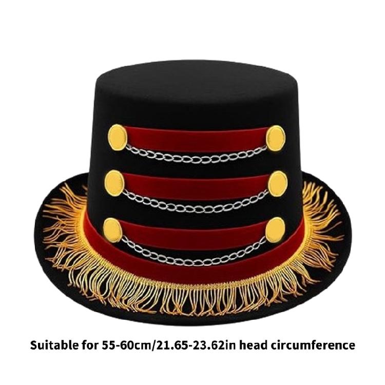 Unisex-Jazzhut, Herren-Kopfbedeckung, Vintage-Zylinder, Bühnenaccessoire für Bühnenkünstler