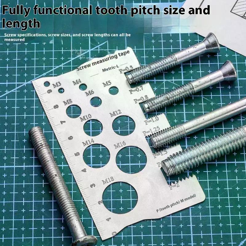 1Pcs Screw Thread Pitch Gauge Ruler Measuring Tool Bolt Nut Metric Machining Threads Screw Cutting Gauge Angle Model Measuring