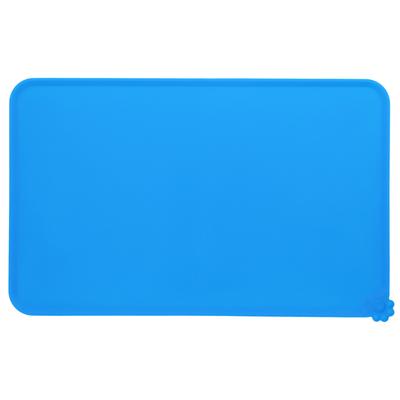 Silicone Placemat Leakage Proof Waterproof Non Slip Pet Feeding Bowl Mat Accessory(Blue )
