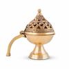 Arzător de tămâie Dhuna Loban din alamă, Arzător de tămâie Dhooni Dhoop Dani rotund, Suport de tămâie din alamă de masă pentru Loban, Dhoop Dani elegant și tradițional