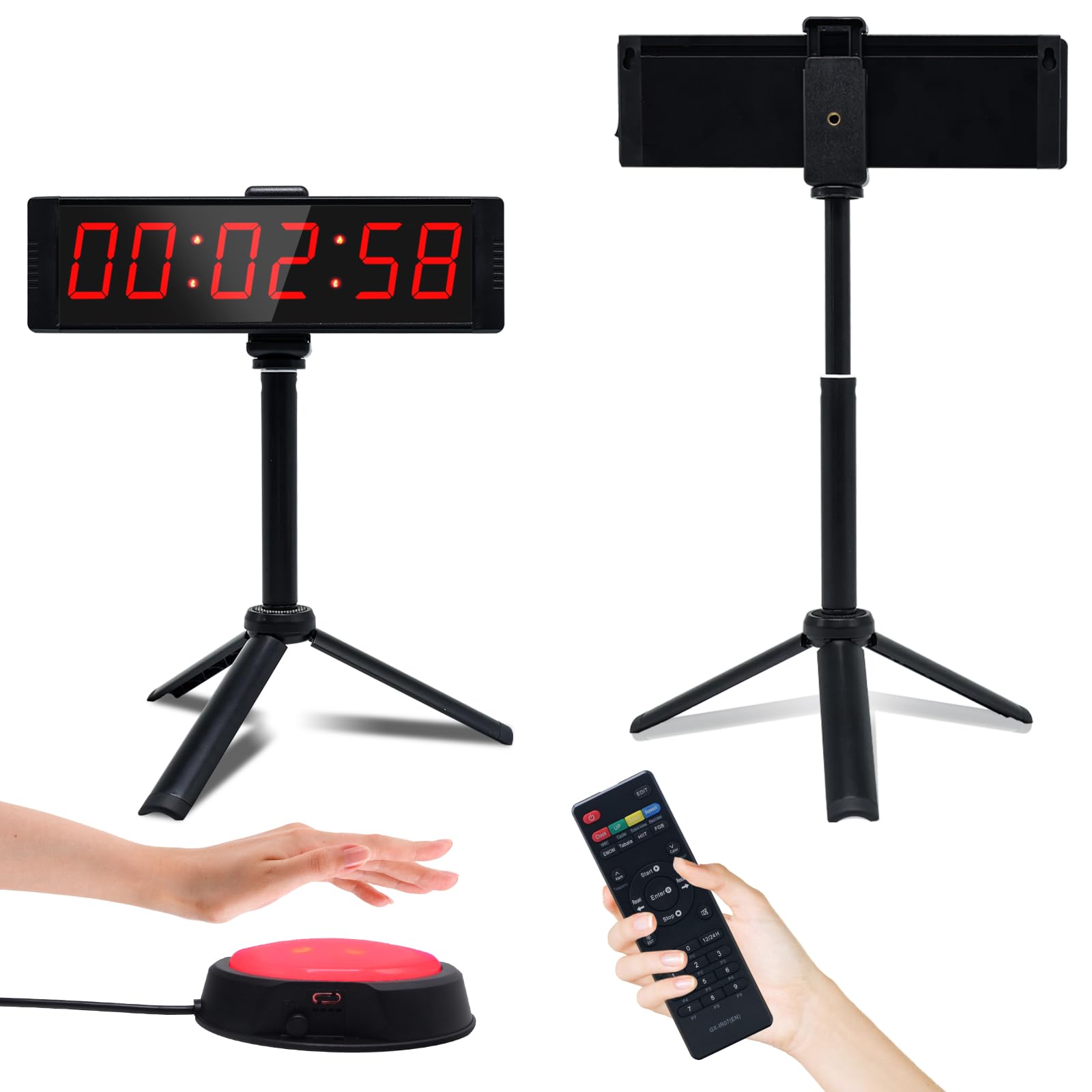 YZ Gym Gym Clock with Workout Interval Digital Timer Stop Portable Stopwatch Countdown with Fitness Training Timer for Home Stand Timer, Start/Stop