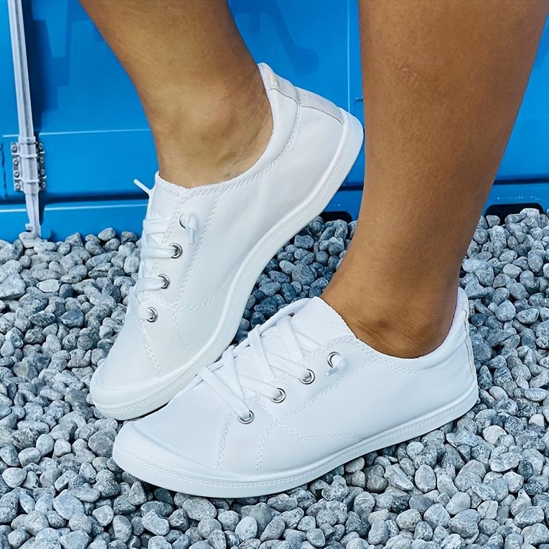 Pantofi de pânză de culoare uni pentru femei, pantofi minimalisti confortabili și plati, papuci ușori