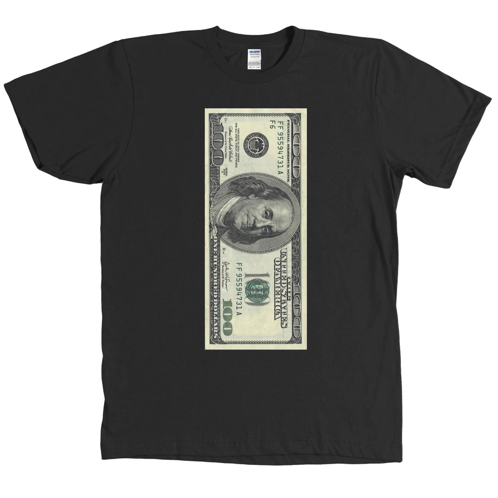 One Hundred Dollar Bill USD T Shirt 100 Benjamin Franklin Money - MANY COLORS S