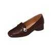 Retro-style Women's New Flat Leather Shoes - Shallow Toe Single Shoes