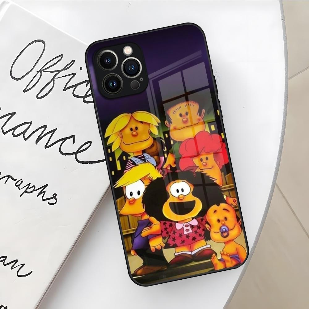 Mafalda Phone Case for Iphone 16 15 14 12 11 13 Pro Max Mini X Xr Xs Se 8 Puls glass Cover