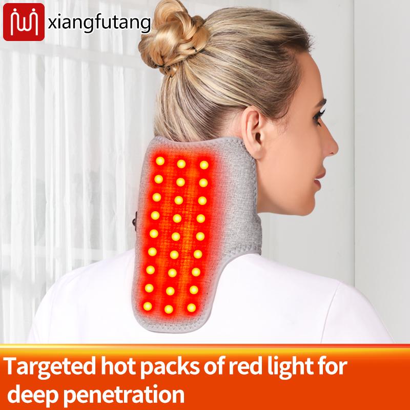 Red Light Therapy Heated Neck Massager Usb-Powered Cervical Soreness Stiffness/Numbness Migraine Stress Relief Sleep Support