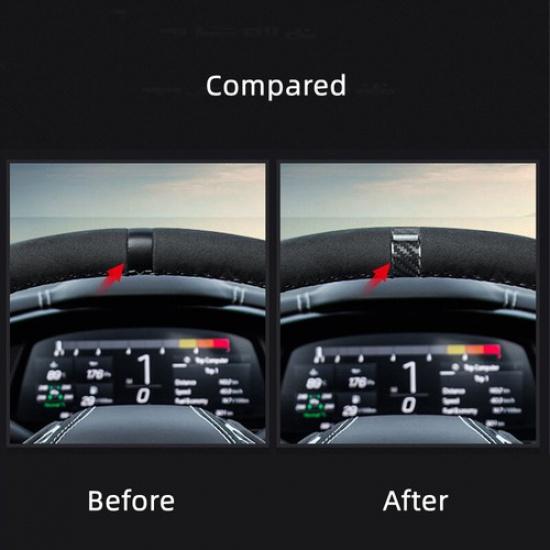 2pcs Hard Carbon Fiber Car Steering Wheel Ring Decoration For Corvette C8 20-24