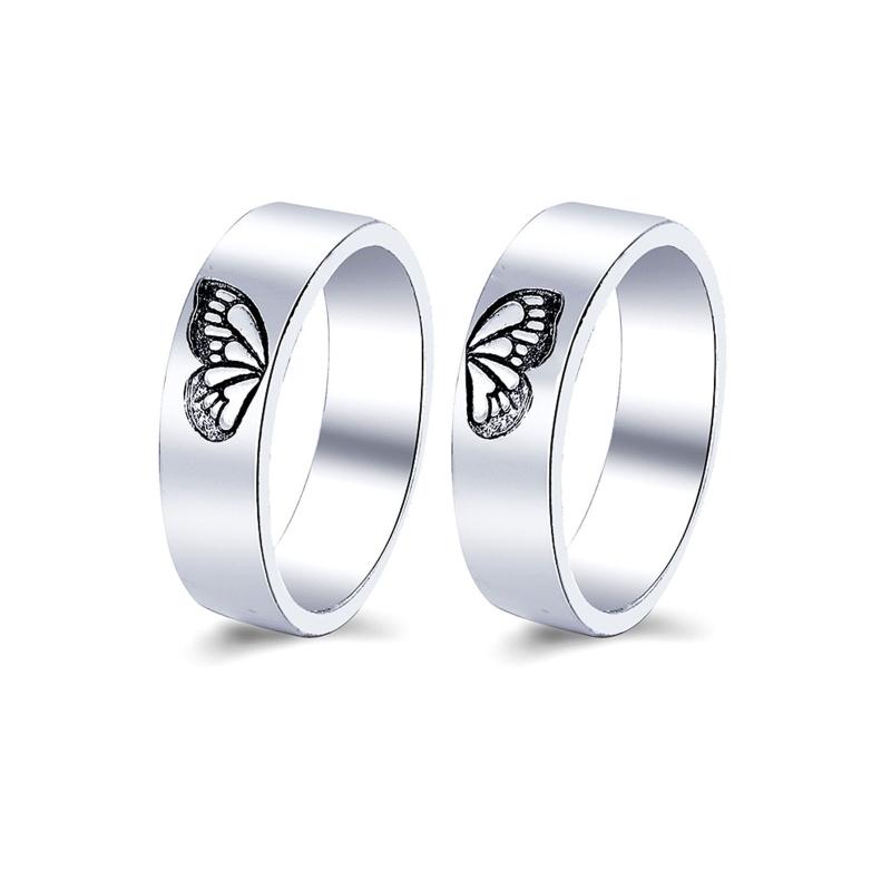 2Pcs Kiss Matching Ring Couple Friendship Lover Pair Ring Adjustable Rings Set Lovers Ring Jewelry Gift for Women Men