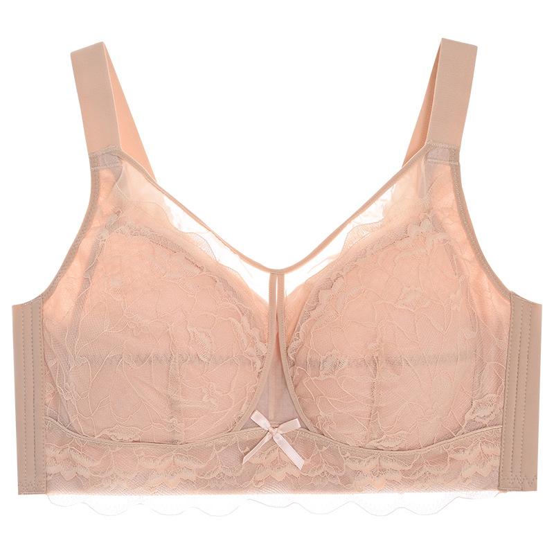 Large size lace ultra-thin steel-rimless bra cover, gather, close the secondary breasts, close the CD cup on the side, and the large chest is small 