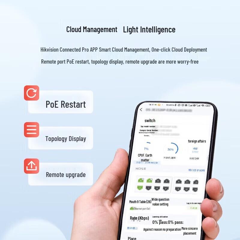 HIKVISION Cloud-managed Gigabit PoE Switch 4-Port CN Plug (adapter Included)