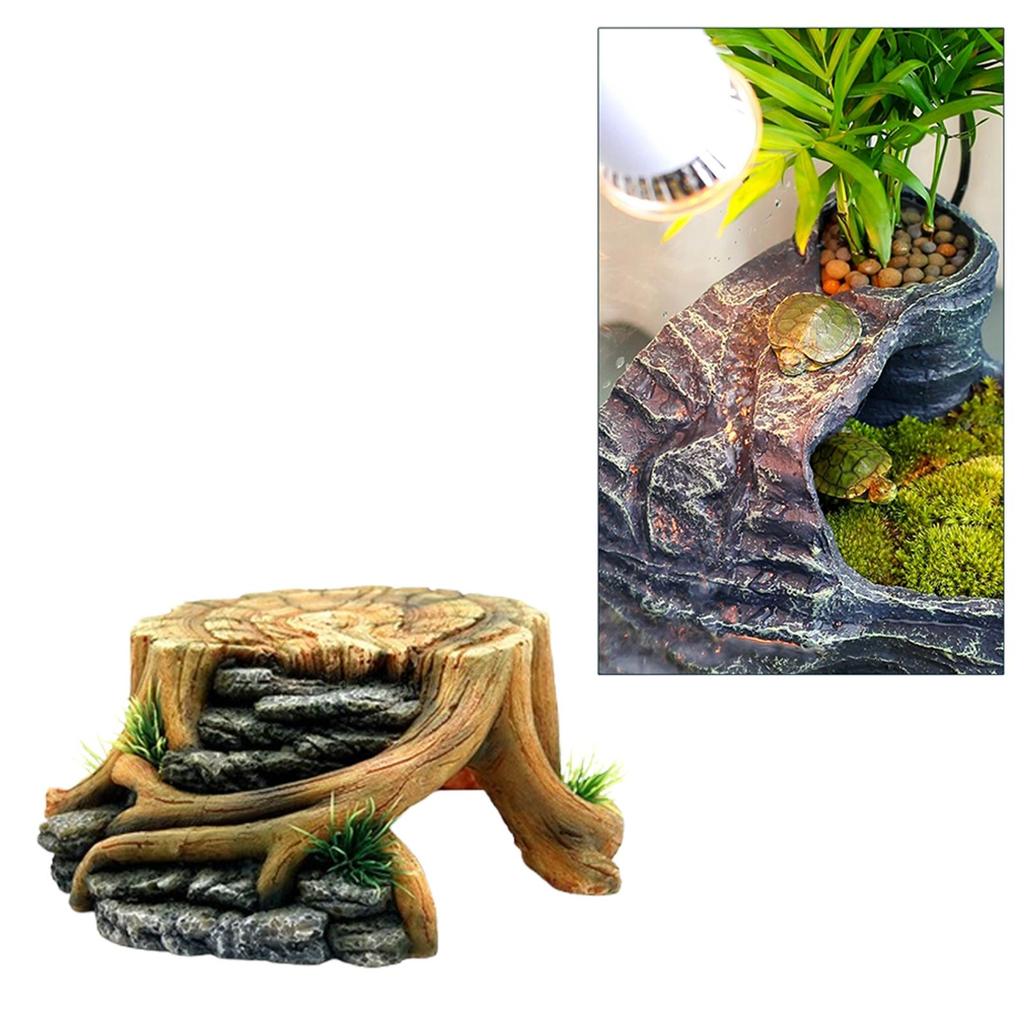 Reptile Hideout Cave Aquarium Fish Tank Decoration Landscaping Decoration Decorative Decor Hideaway for Geckos Betta Lizards