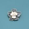 Xiaoxiangfeng Camellia Pearl Brooch, Elegant Enamel Painted Flower Pin