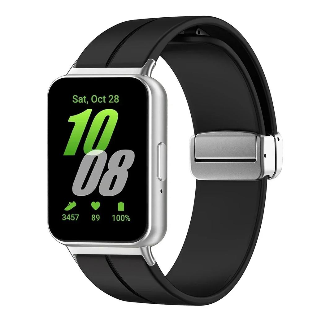 Cinturino in Silicone per Samsung Galaxy Fit3 Cinturino per Orologio Fibbia Magnetica Braccialetto Sostituzione Correa