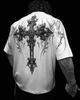 Breathedivinity Herren Dark Style Oversized Baumwoll-T-Shirt - Amerikanische Streetwear, Sportlich Casual, Kurzarm