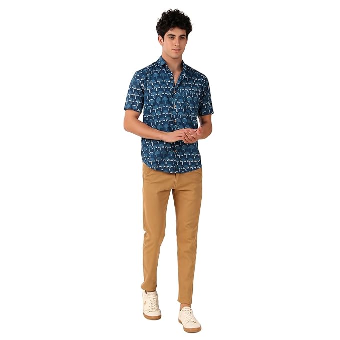 Men's Cotton Half Sleeves Printed Casual Shirt