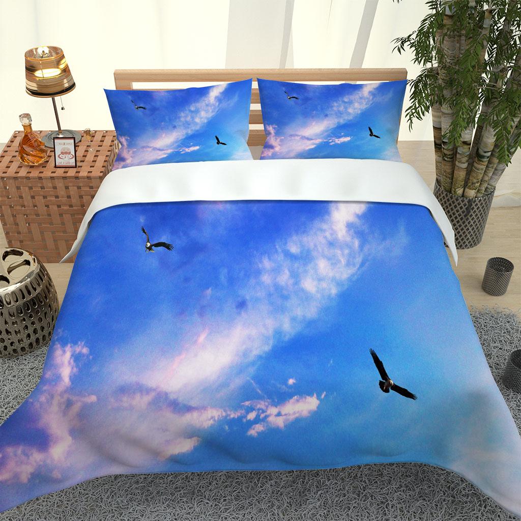 Bedding Set For Kids Teens Boys Girls Animal Eagle 3D Duvet Cover With Pillowcase Microfiber Single Twin Double Queen King Size