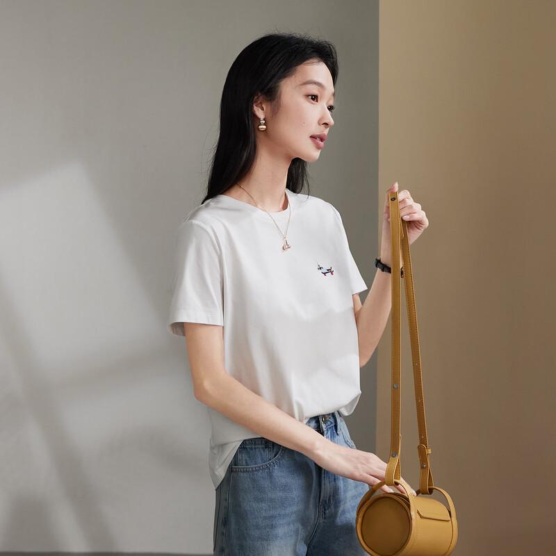 SOFSIL 2026 Summer Women s Embroidered Short Sleeve T-Shirt XL