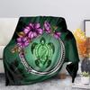 JIT 1 PC Sea Turtle Flannel Blanket Multiple Sizes 2D Print Tropical Floral Design Kids Adult Sofa Bed Nap Warm Decor