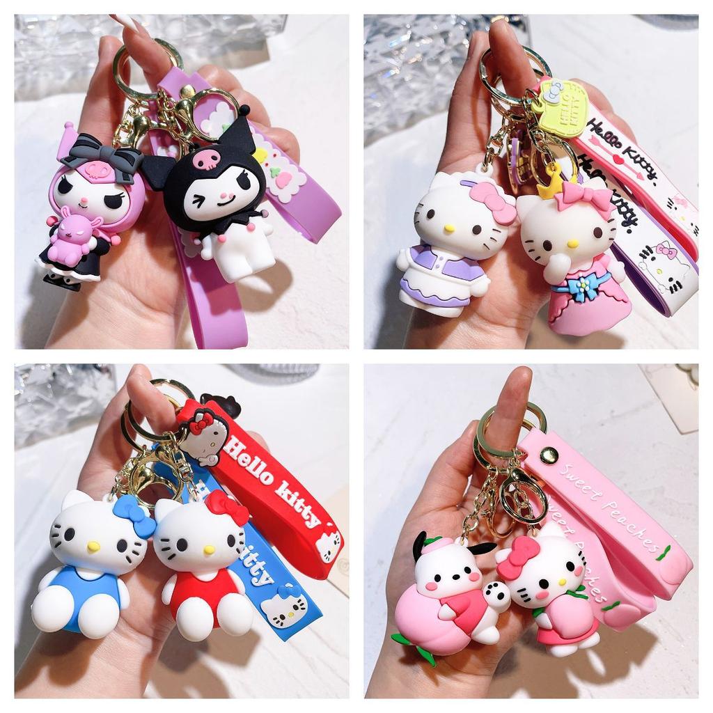 New Creative Cartoon Pendant Cute Silicone Doll Couple's Keychain Bag Pendant for Girlfriend's Birthday Gift