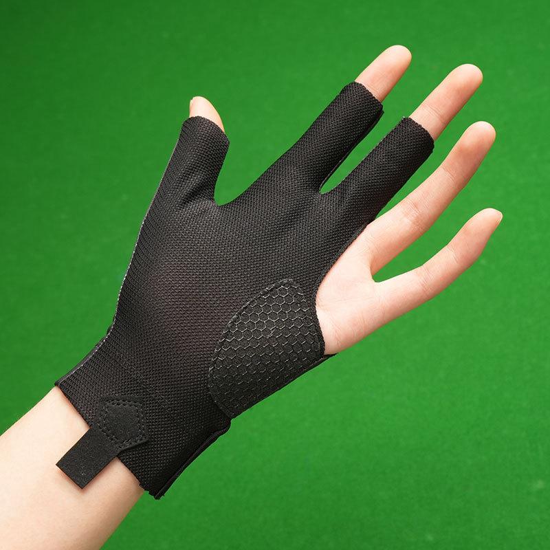 Men's and Women's Billiards Finger Exposed Professional Snooker Competition Anti Slip Thin Three Finger High Elastic Billiards Gloves