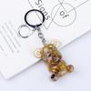 Crystal Resin Bear Keychain - Creative Hugging Bear Design for Car Keys